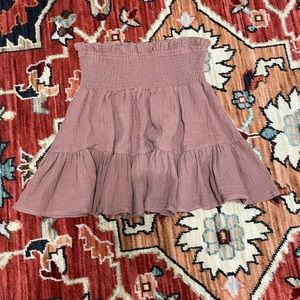 dusty rose mini skirt